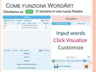 COME FUNZIONA WORDART
Clicchiamo su Ci troviamo in una nuova finestra
7
 
