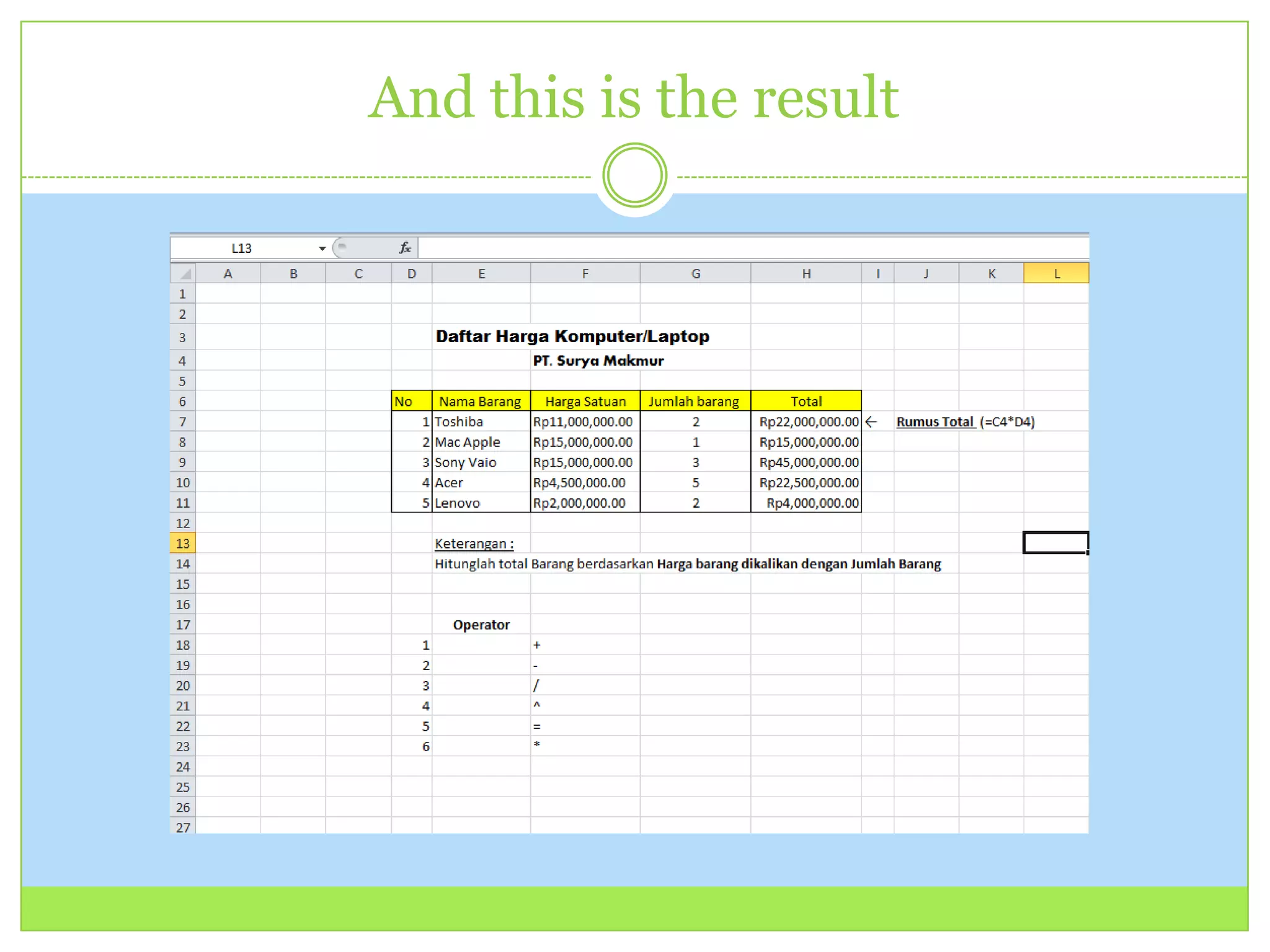 And this is the result
 