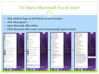 Tutorial of microsoft excel 2007 | PPT