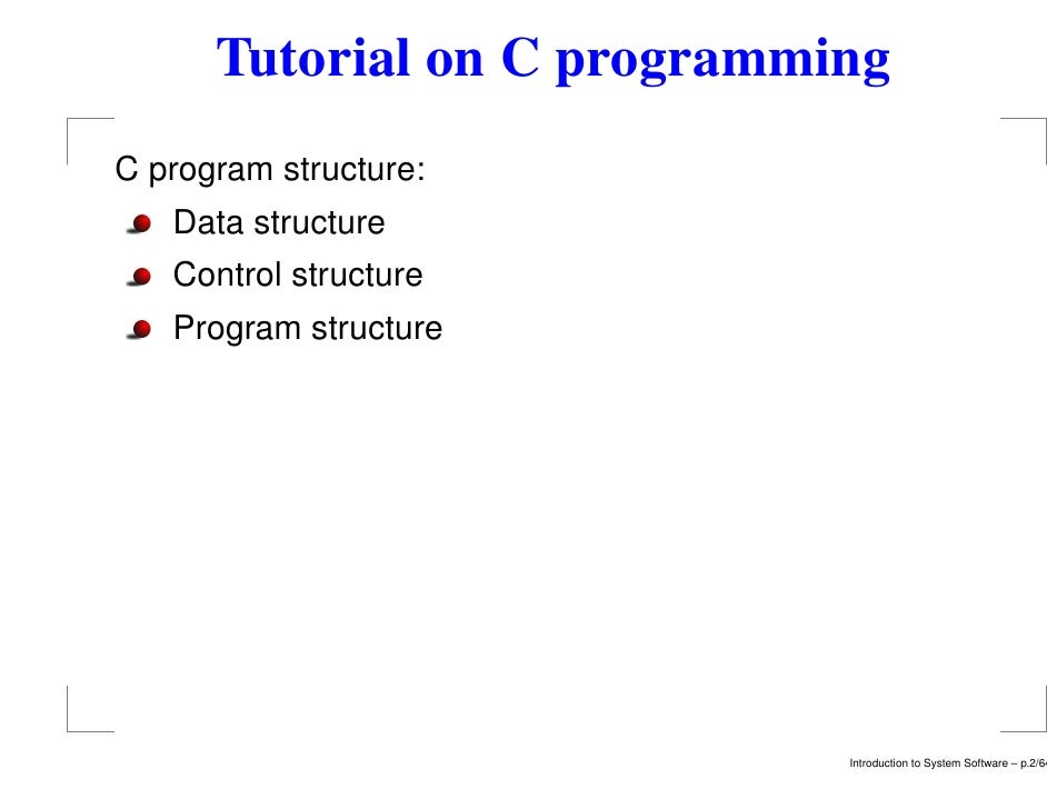 Tutorial on c language programming