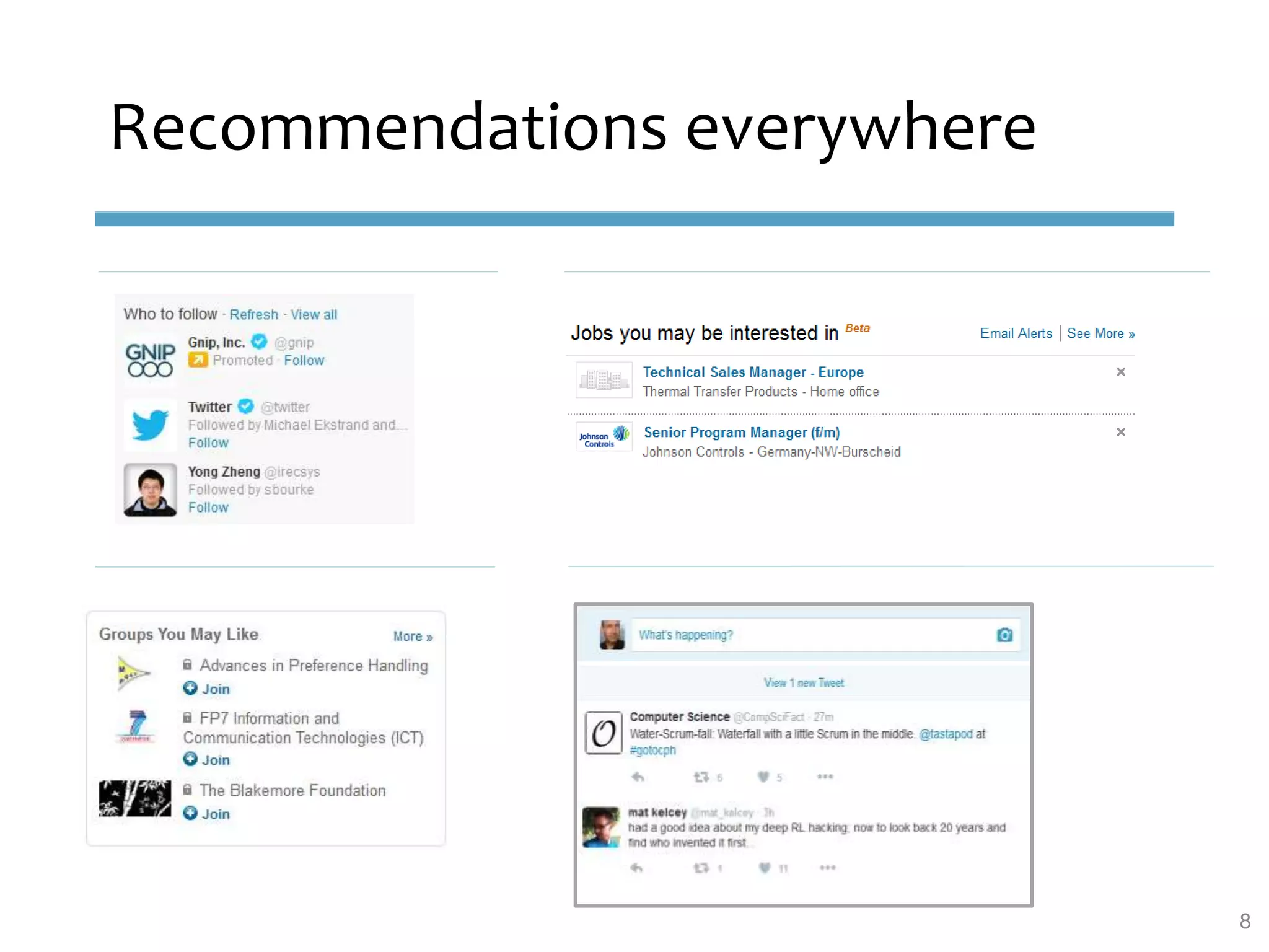 Recommendations everywhere
8
 