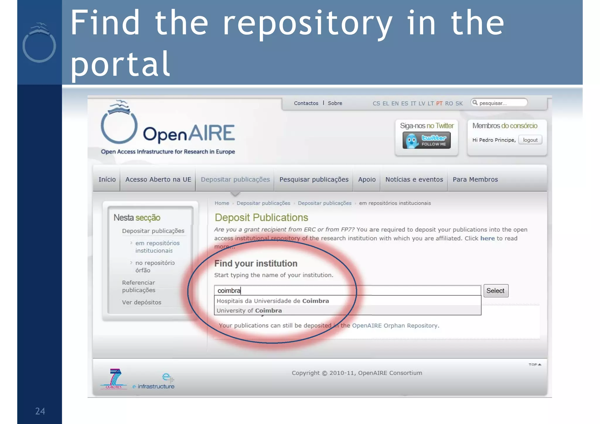 Find the repository in the
portal
24
 