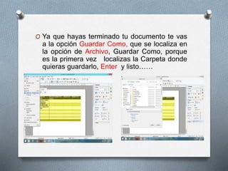 Tutorial open office writer | PPTX
