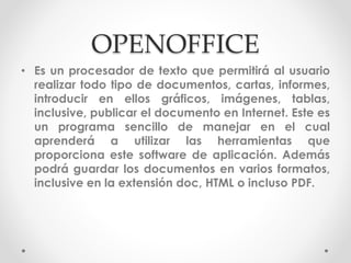 Tutorial open office writer (BREVE) | PPTX