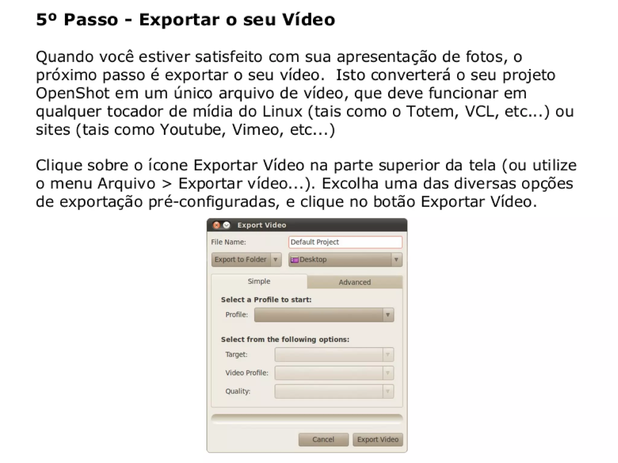 Tutorial Rápido do Openshot