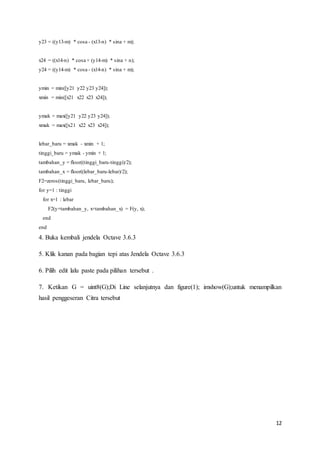 Tutorial Operasi Tutorial operasi geometrik menggunakan octave | DOCX
