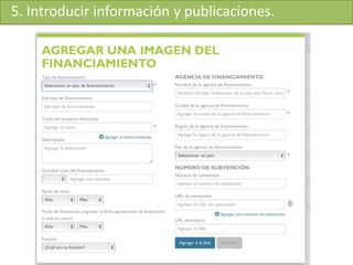 5. Introducir información y publicaciones.
 