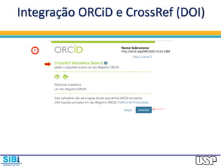 Integração ORCiD e CrossRef (DOI)
Nome Sobrenome
http://orcid.org/0000-0002-0123-208X
 