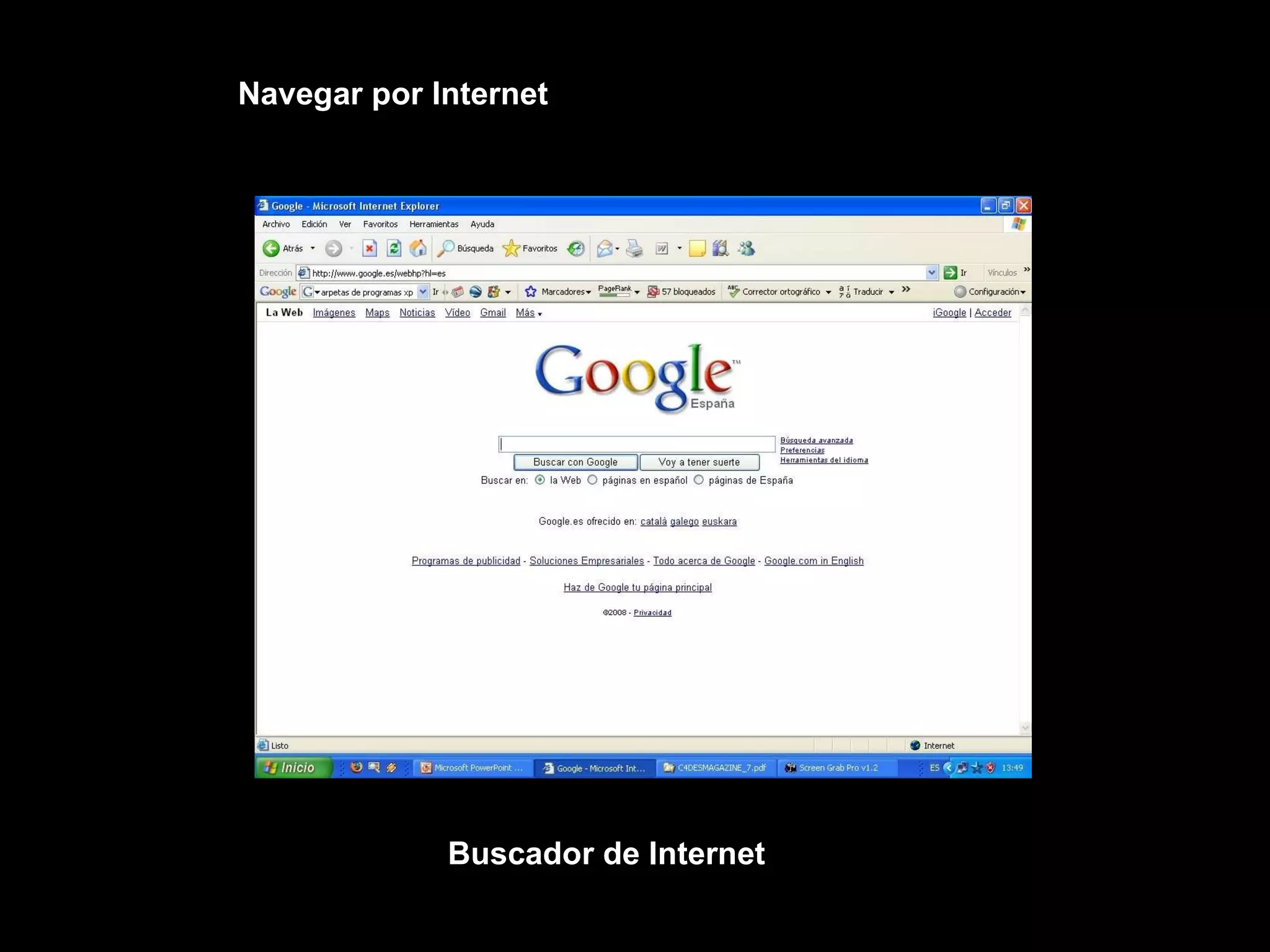 Navegar por Internet Buscador de Internet 