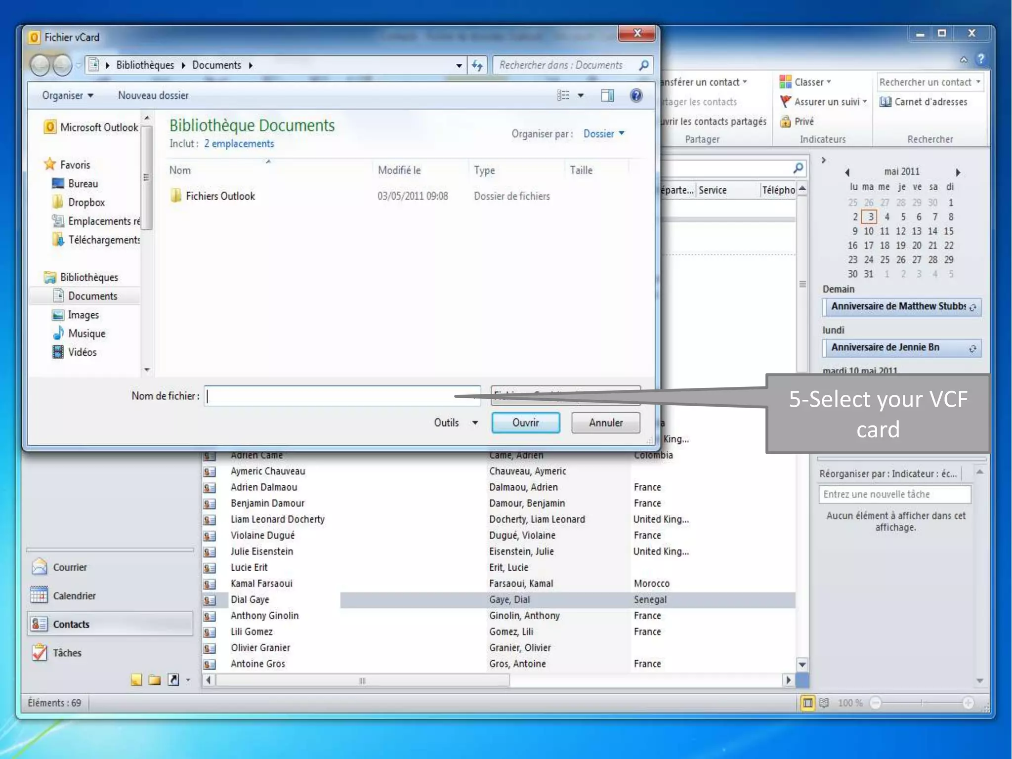 5-Select your VCF card