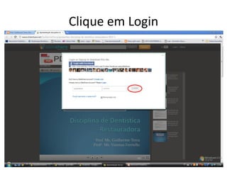 Clique em Login