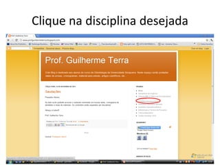 Clique na disciplina desejada