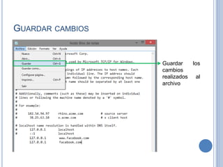 GUARDAR CAMBIOS
Guardar los
cambios
realizados al
archivo
 