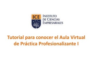 Tutorial para conocer el Aula Virtual
de Práctica Profesionalizante I
 