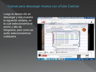 Luego le damos clic en
descargar y nos muestra
la siguiente ventana, en
la cual seleccionamos el
ancho y alto de
fotograma, pero como es
audio seleccionaremos
cualquiera.
 