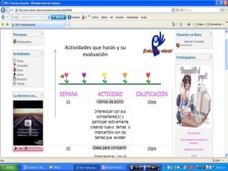 Actividades que harás y su evaluación 