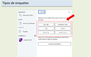 Tipos de enquetes
 