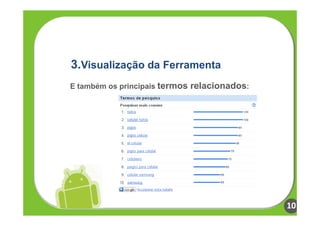 3.Visualização da Ferramenta
E também os principais termos relacionados:




                                              10
 