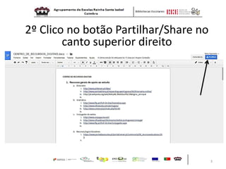 3 
2º Clico no botão Partilhar/Share no canto superior direito  