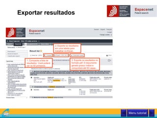Exportar resultados
1. Compacte a lista de
resultados. Você poderá
ver os 50 primeiros.
Classificação Internacional
Menu tutorial
2. Exporte os resultados
em uma tabela para
trabalhar no Excel..
3. Exporte os resultados no
formato pdf. O documento
gerado possuí índice e
comportará até 50 capas..
 