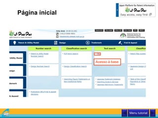 Página inicial
Acesso à base
Menu tutorial
 