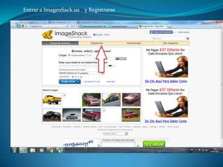 Entrar a ImagenSack.us y Registrarse
 
