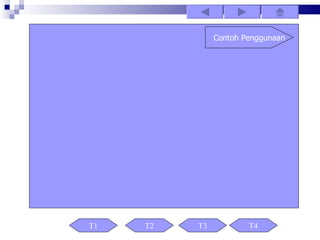 Contoh Penggunaan




T1   T2   T3           T4
 