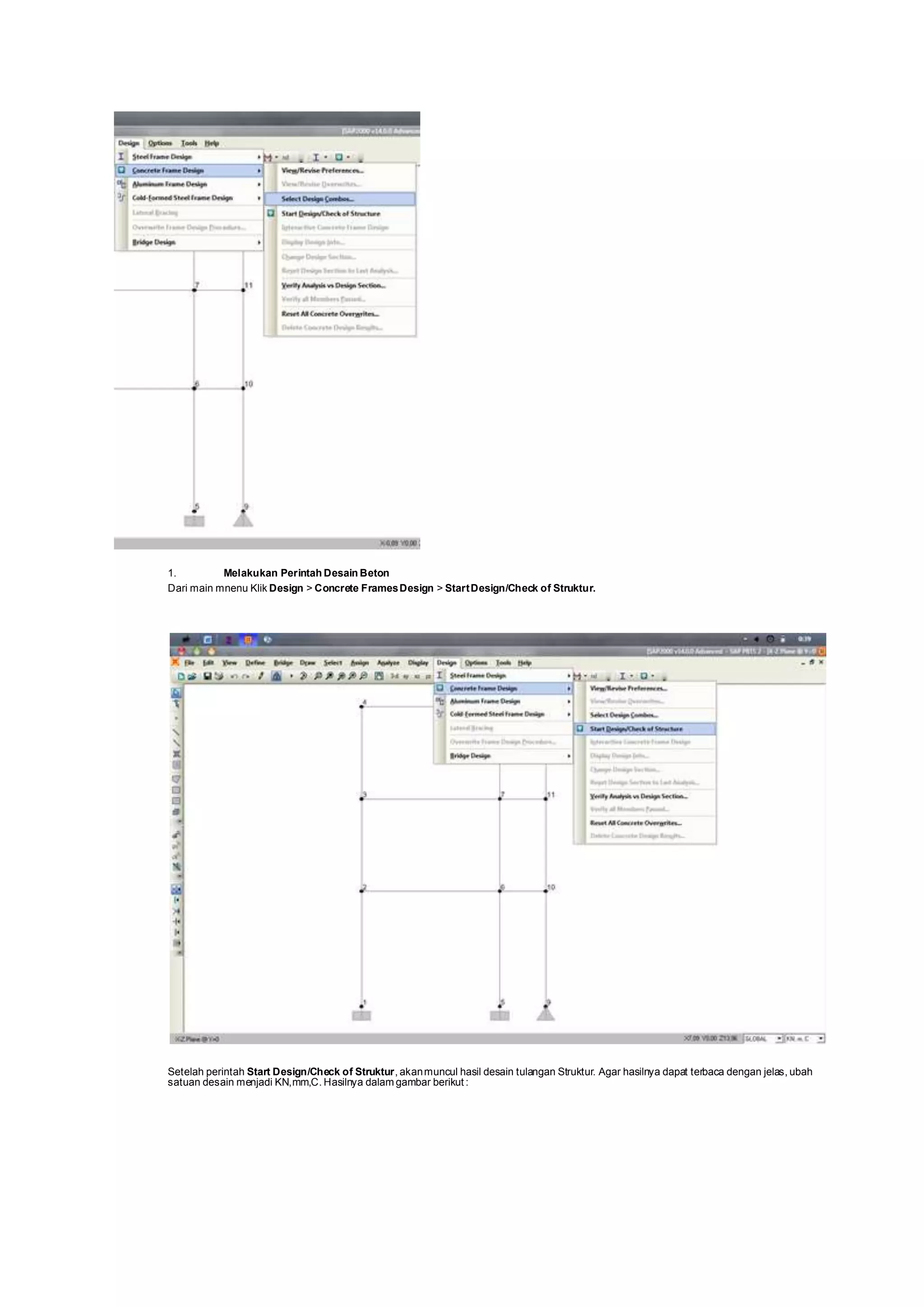 Tutorial perhitungan struktur dengan sap 2000 v | DOCX