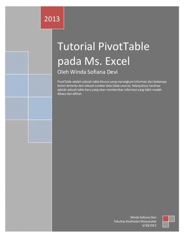 Tutorial Pivot Table