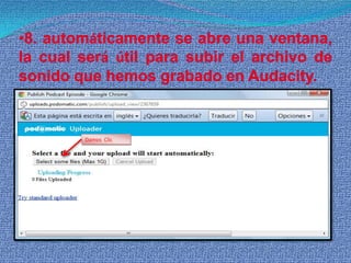 6. en este punto vamos a colocar el titulo y la descripción del archivo y damos clic como indica la imagen para subirlo.Continuar