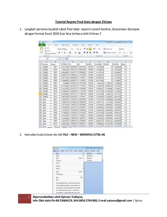 Tutorial Pool Data Dengan Eviews