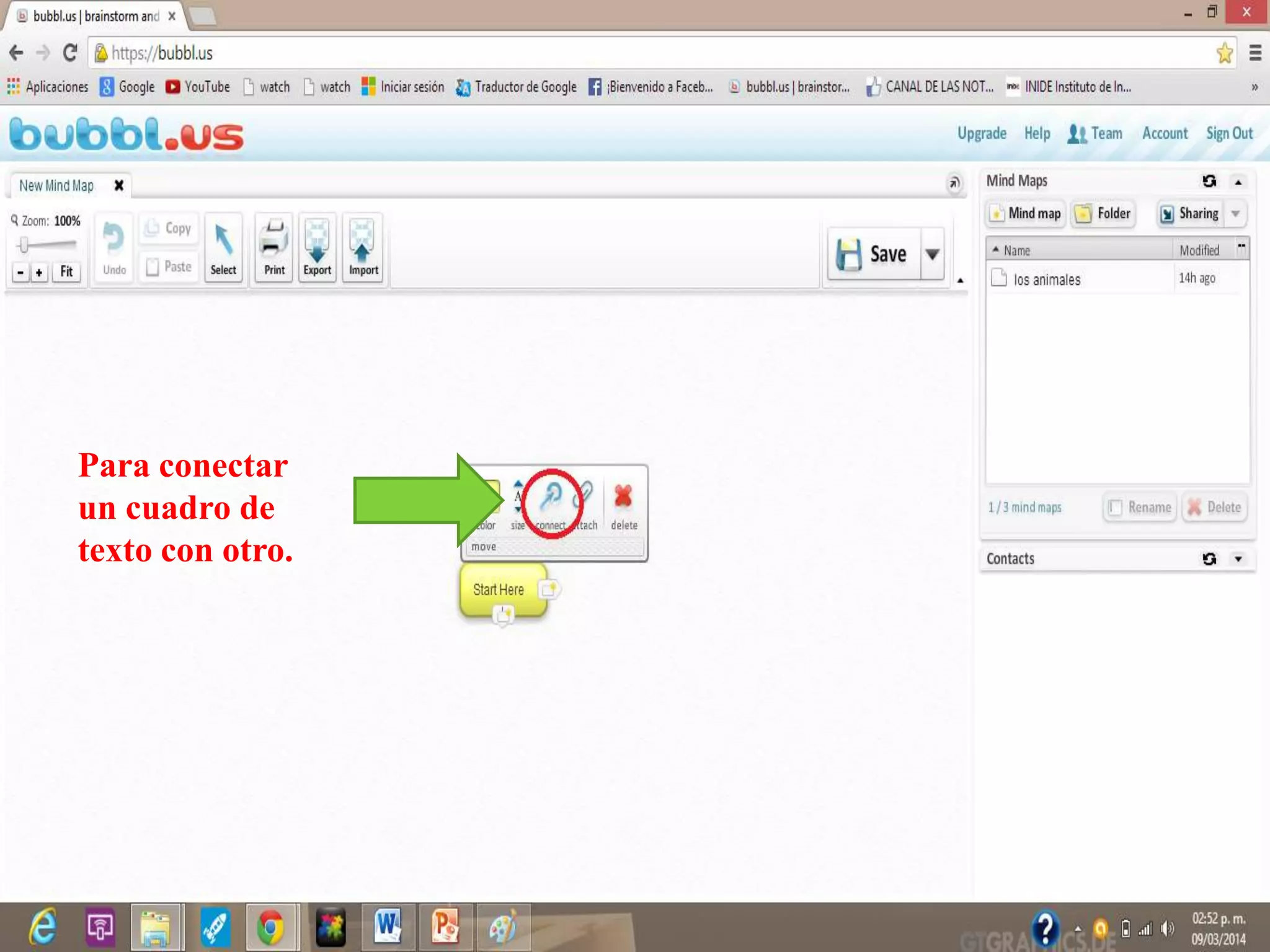 Para conectar
un cuadro de
texto con otro.
 
