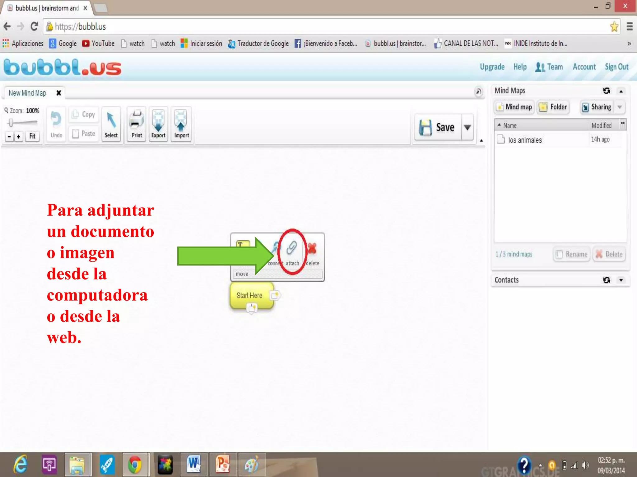Para adjuntar
un documento
o imagen
desde la
computadora
o desde la
web.
 