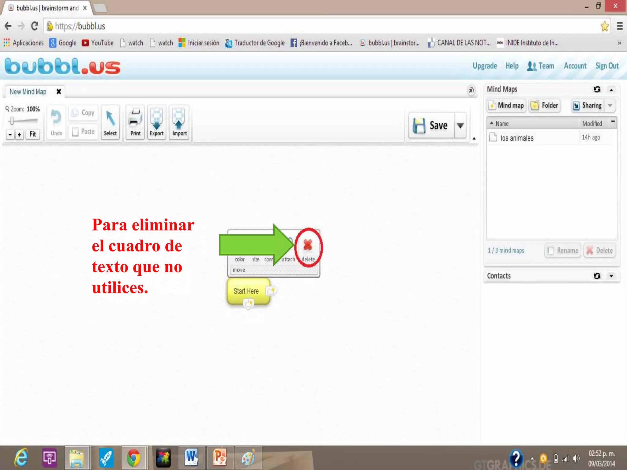 Para eliminar
el cuadro de
texto que no
utilices.
 