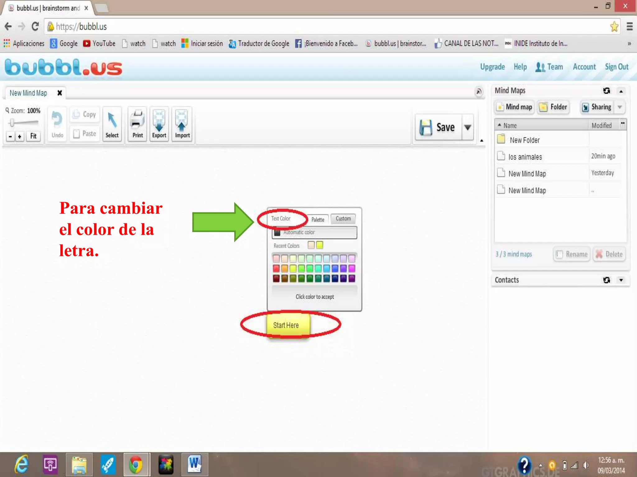 Para cambiar
el color de la
letra.
 