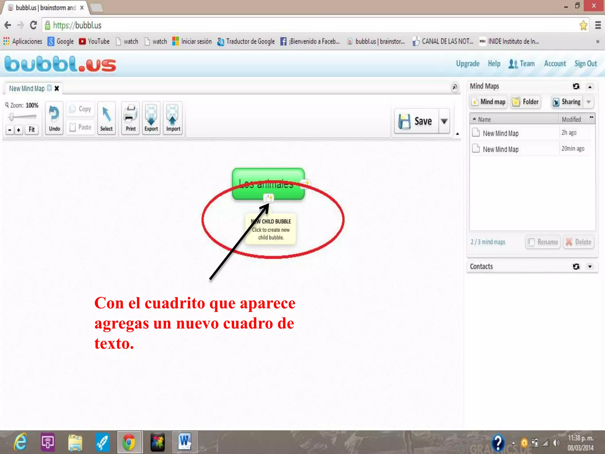 Con el cuadrito que aparece
agregas un nuevo cuadro de
texto.
 