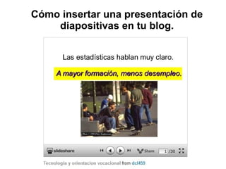 Cómo insertar una presentación de
    diapositivas en tu blog.
 