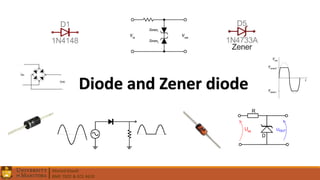 Ahmed Elwali
BME 7022 & ECE 4610
Diode and Zener diode
 