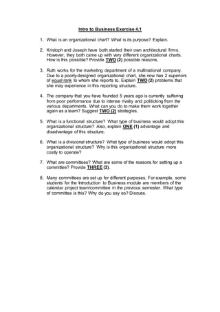 Business Tutorial Questions | DOCX