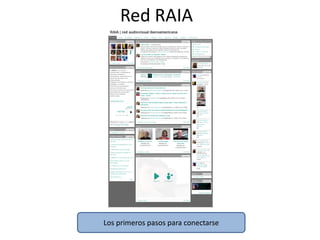 Red RAIA




Los primeros pasos para conectarse
 