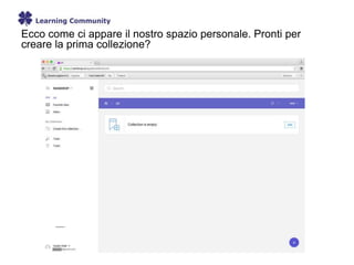 Ecco come ci appare il nostro spazio personale. Pronti per
creare la prima collezione?
 