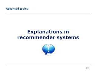 - 118 -
Advanced topics I
 