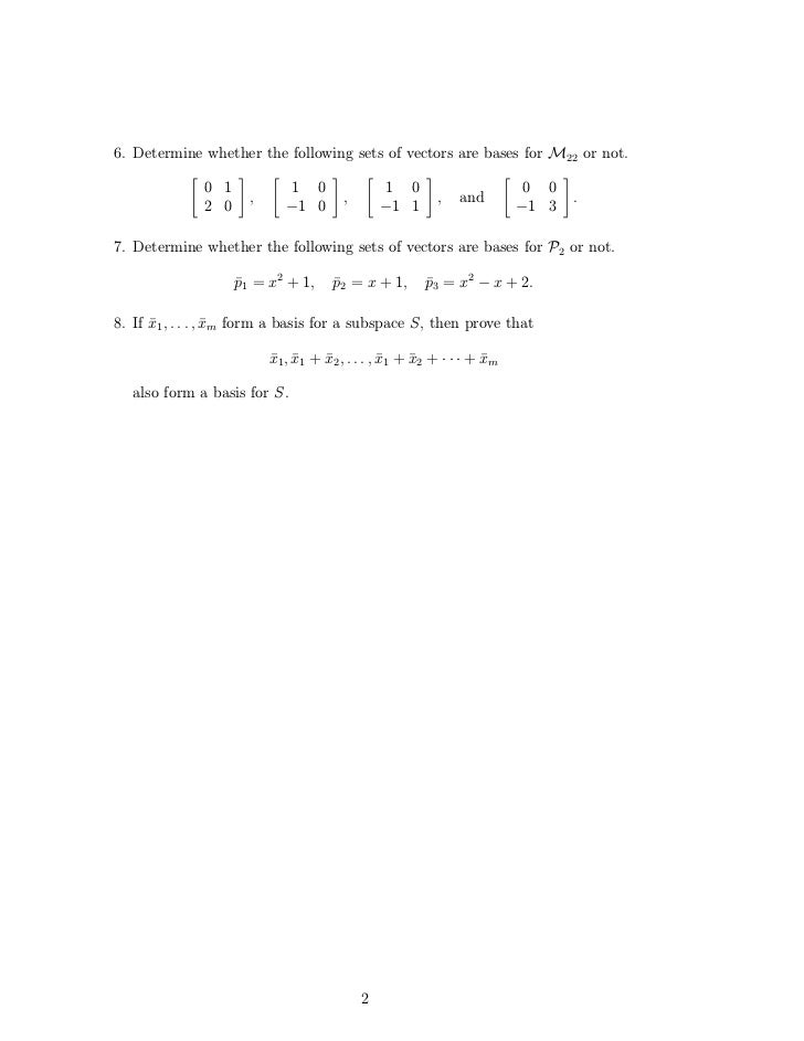 Determine If W Is A Subspace Of A Vector Space V Determine If W Is A Subspace Of A Vector Space V