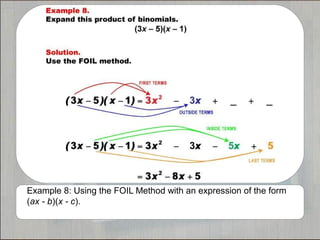 Foil Algorithm Tutorials--The FOIL Method | PPT