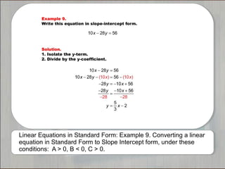 Tutorials: Linear Equations in Standard Form | PPT