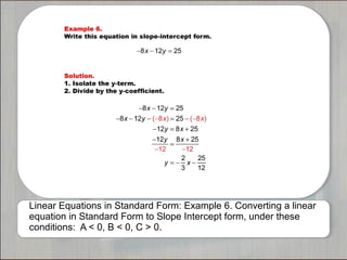 Tutorials: Linear Equations in Standard Form | PPT