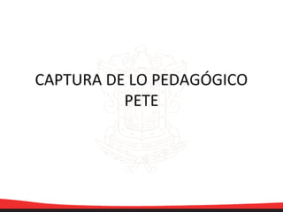 CAPTURA DE LO PEDAGÓGICO
PETE
 