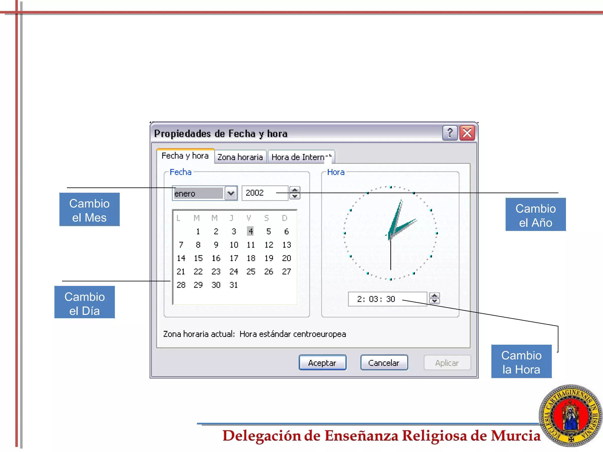 Cambio      Cambio
el Mes      el Año




Cambio
 el Día


          Cambio
          la Hora




                    22
 