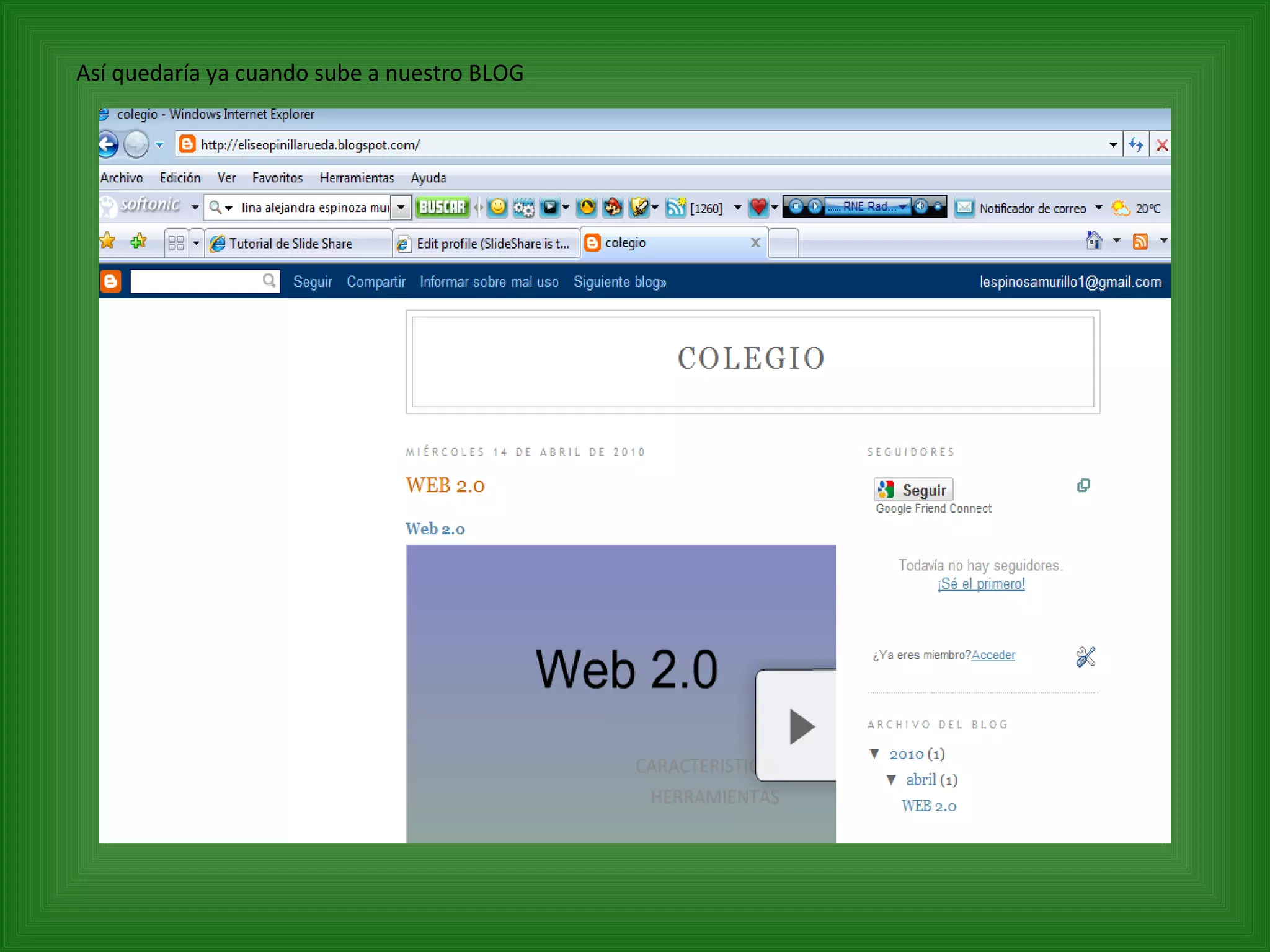 Así quedaría ya cuando sube a nuestro BLOG 
