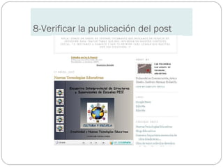 8-Verificar la publicación del post
 